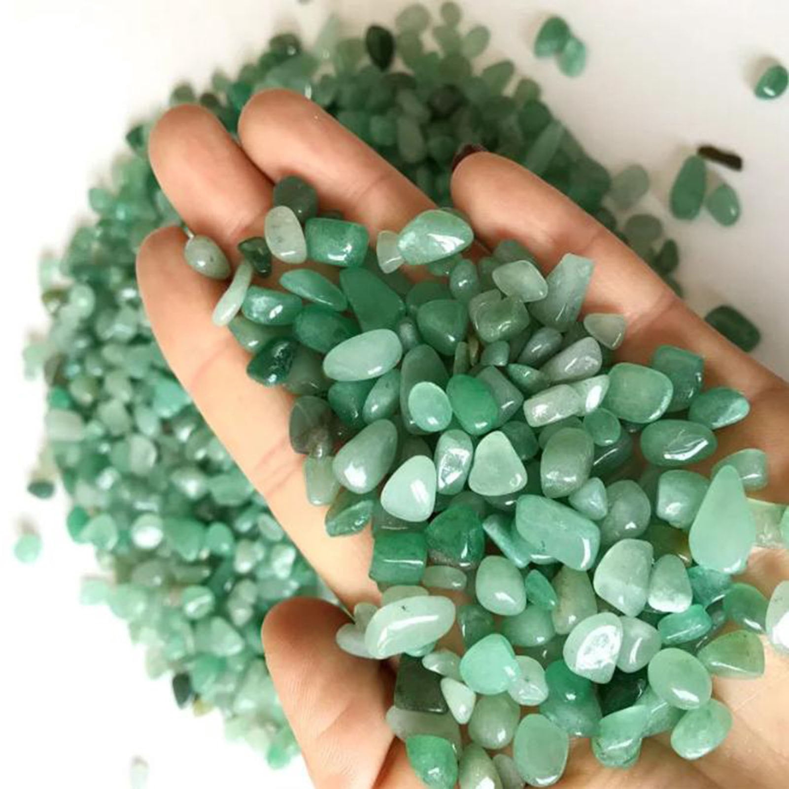 Green Natural Crystals Chips Stones,Gravel Stones for Ornamental Plants Aquarium Potted Plants Succulents Bonsai Terrarium Garden DIY