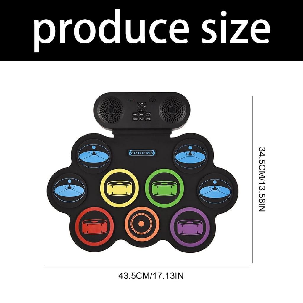 CEORPER Foldable Electronic Drum for All Skill Levels Portable Design Silicone Texture