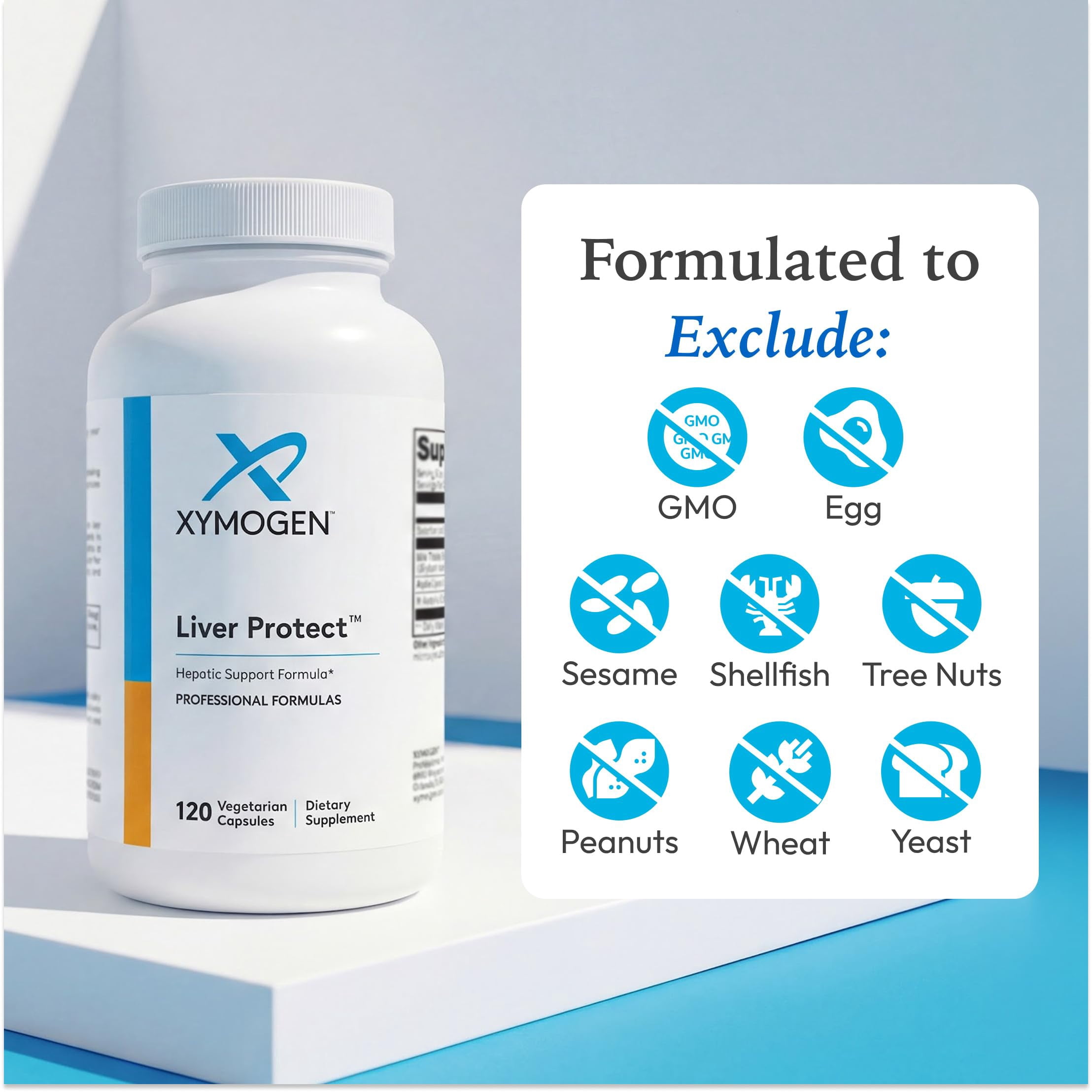 XYMOGEN Liver Protect Liver Health and Antioxidant Support Supplement Milk Thistle, Alpha Lipoic Acid, NAC and Selenium Gluten Free and Vegetarian 120 Capsules