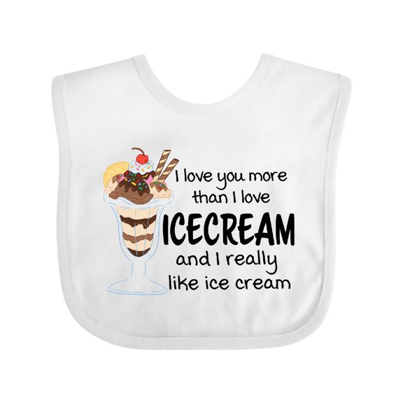 Inktastic I Love You More Than Ice Cream and I Really Like Ice Cream Boys or Girls Baby Bib