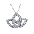 thumbnail image 3 of 3/8ct Diamond Lotus Flower Pendant Necklace 14K White Gold, 3 of 3