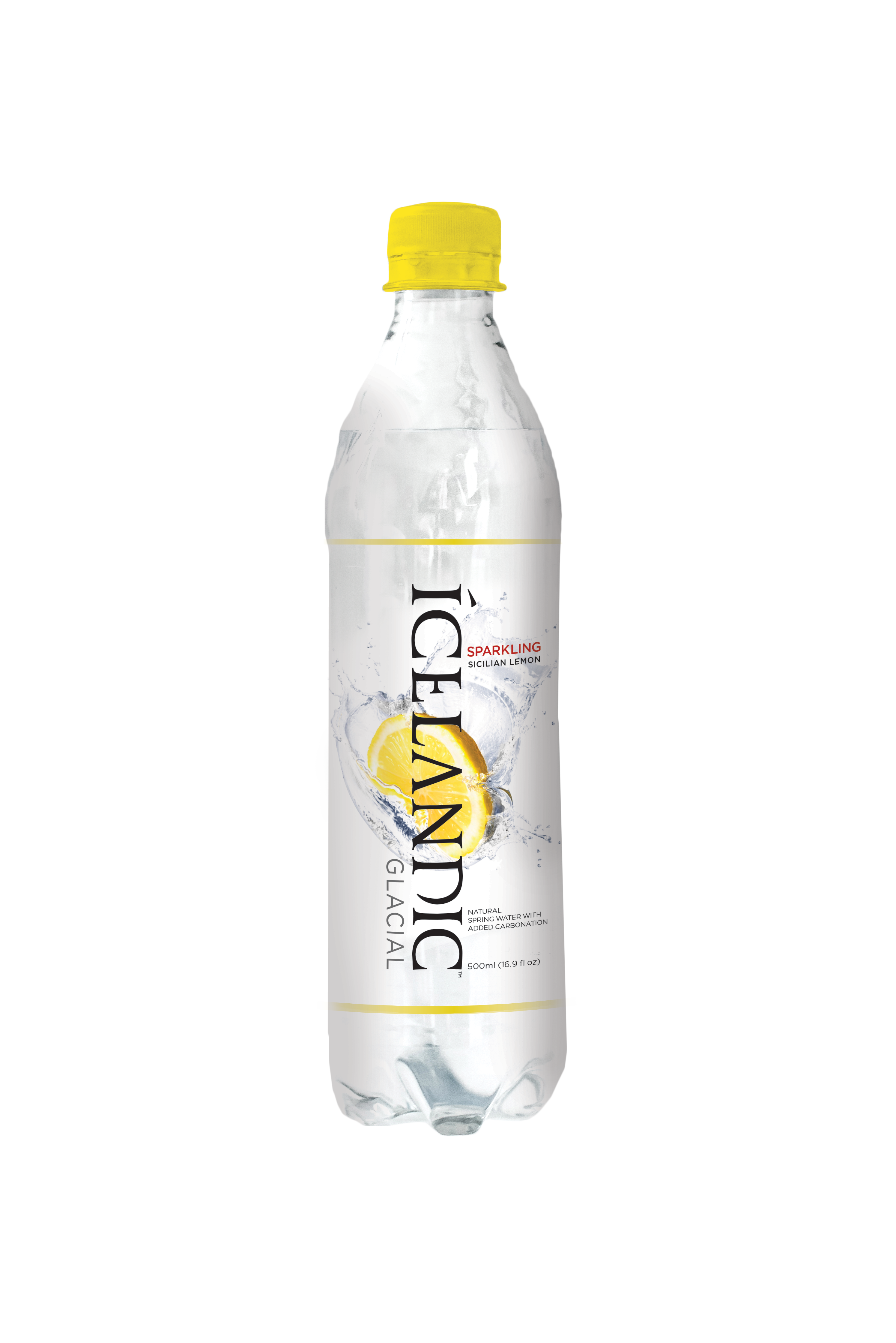 Icelandic Glacial Natural Sparkling Spring Water, Sicilian Lemon, 500ml