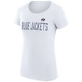 thumbnail image 2 of Women's G-III 4Her by Carl Banks  White Columbus Blue Jackets Dot Print Team Fitted T-Shirt, 2 of 3