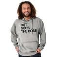 thumbnail image 3 of Funny Couples Set She's the Boss Hoodie Hooded Sweatshirt Men Brisco Brands X, 3 of 7
