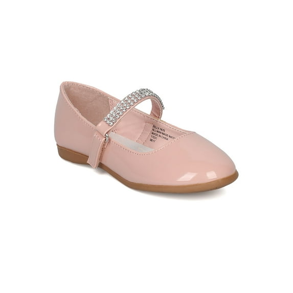New Girl Little Angel Kelly-767E Round Toe Rhinestone Mary Jane Ballerina Flat
