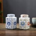 thumbnail image 5 of KRONDO Porcelain Ginger Jar, Vintage Chinese Storage Jars Tea Tins Cans Canister Tea Caddy Coffee Bean Storage Jar 200ml for Kitchen Coffee Spices Sugar, 5 of 8
