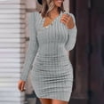 thumbnail image 2 of ChaoHeng Long Sleeve Dresses for Women Trendy Dresses for Women Women's Sexy Solid Long Sleeve Buttocks Dresses, 2 of 6