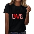 thumbnail image 2 of Kayannuo Love Heart Printed Womens Tees Valentine's Day T Shirts for Women Women's Printed Short Sleeved Round Neck T-shirt Tops, 2 of 6