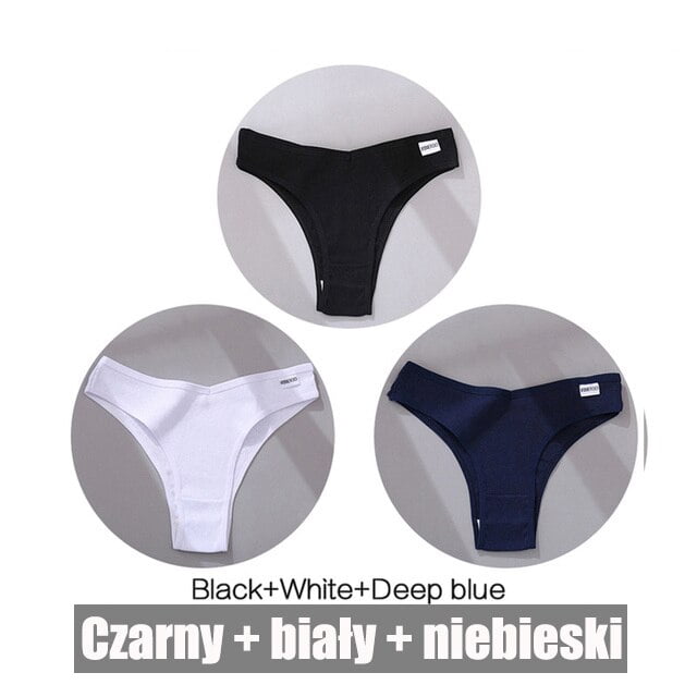 FINETOO 3 unids/set de bragas de mujer, ropa interior brasileña de algodón, Tanga Sexy con cintura en V para mujer, ropa interior femenina, lencería íntima Tan Jianjun unisex