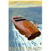 Chris Craft Boat - Rhode Island: Retro Travel Poster by Eazl Premium Gallery Wrap