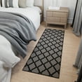 thumbnail image 4 of Ottomanson Trellis Bathroom Runner Rug 20" x 59" - Non Slip Low Pile Carpet, Dark Gray, 4 of 13