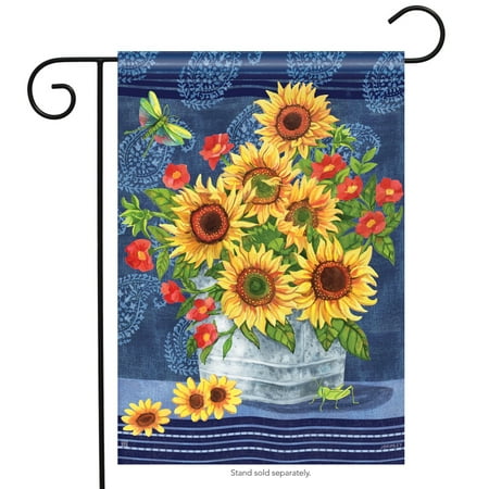 Fall Decorative Banner - Denim Sunflower Fall Garden Flag Decorative Flower Floral Banner 12.5