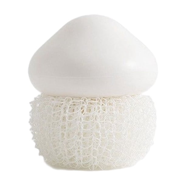 Inteprter Cepillo de limpieza de cocina Bola de alambre Mango de plástico Hogar Restaurante Herramientas de desmontables Suministros Blanco Type3 NO3