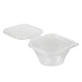 thumbnail image 5 of Tamper Tek 8 oz Square to Round Clear Plastic Deli / Snack Container - with Lid, Tamper-Evident - 4 3/4" x 5" x 1 3/4" - 100 count box, 5 of 10