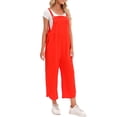 thumbnail image 2 of Women Jumpsuit with Pockets Sleeveless Wide Legs Plus Size Overalls, 2 of 8