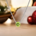 thumbnail image 3 of JeenMata Hermoso collar con colgante solitario de piedra natal de agosto de corte redondo de 1 quilate, peridoto, chapado en oro blanco de 18 quilates, mujer, adulto, 3 of 6
