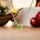 thumbnail image 3 of JeenMata Hermoso collar con colgante solitario de piedra natal de agosto de corte redondo de 1 quilate, peridoto, chapado en oro blanco de 18 quilates, mujer, adulto, 3 of 6