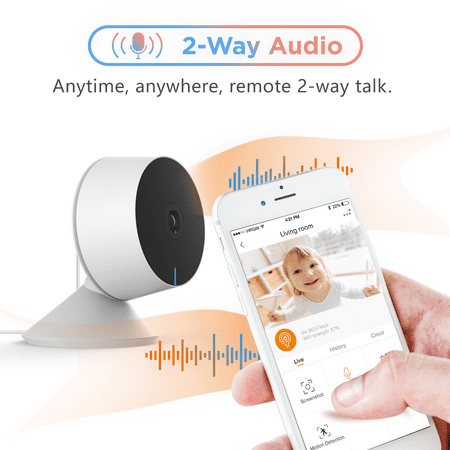 Baby Monitor With Camera and Audio, Laxihub 2K Vidoe Baby Monitor Camera M1T with 2 Way Audio Night Vision Crying & Motion Detection APP Control
