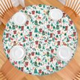 thumbnail image 2 of Christmas Gift and Deer Pattern Round Fitted Tablecloth with Elastic Edge,Dining Table Cover Waterproof,Outdoor Round Tablecloth for Camping,Dining,Indoor and Outdoor, 2 of 7