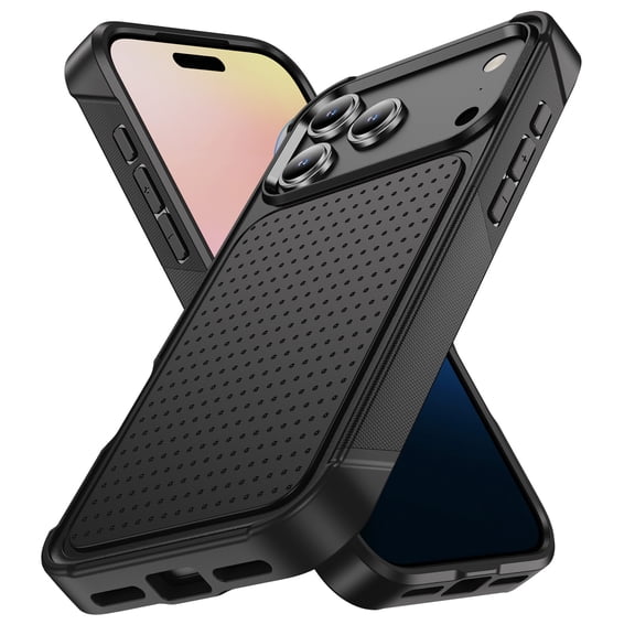 ELEHOLD Case for iPhone 17 Pro Max, Shockproof Rugged Hybrid Heavy Duty Hard PC Protective Case Slim Fit Cover for iPhone 17 Pro Max,Black