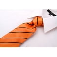 thumbnail image 5 of Orange and Black Tie for Men - Orange & Black Wedding Necktie for Groom, 5 of 6