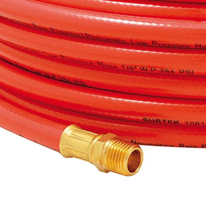 Surtek Low Pressure Air Hose 1/4" x 10 m, Rubber, Orange