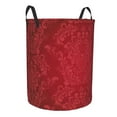 thumbnail image 2 of Balery Vintage Burgundy Round Laundry Basket with Handles Waterproof Freestanding Laundry Hamper for Clothes Toys in the Dorm and Family-Small, 2 of 8