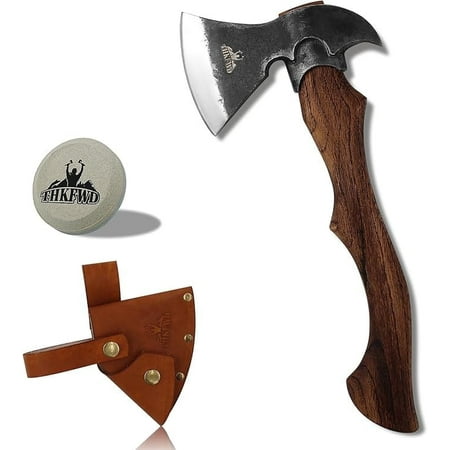 THKFWD 14.7 Camping Axe and Hatchet Forged Survival Carving Axe with Sheath for Wood Chopping