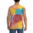 thumbnail image 4 of Haiem Men's Colorful Wool Balls Print Tank Tops Summer Sleeveless Cut Off Workout T-Shirts Fitness Vest Athletic Undershirts-Large, 4 of 8