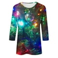 thumbnail image 5 of GA WEIHUA Clearance Sales,Christmas Shirts for Women Funny Sparkle Sequin Plus Size 3/4 Sleeve Tops Cute Crewneck Vacation Christmas Shirt(Blue,3X-Large), 5 of 5