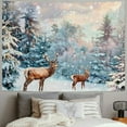 thumbnail image 2 of BCIIG  Christmas Tapestry Wall Hanging, Deer Tapestry Forest Tapestry Winter Snow Tapestry Santa Claus Xmas Holiday Wall Tapestry for Bedroom Room Dorm Wall Decor, Christmas Gift,, 2 of 6