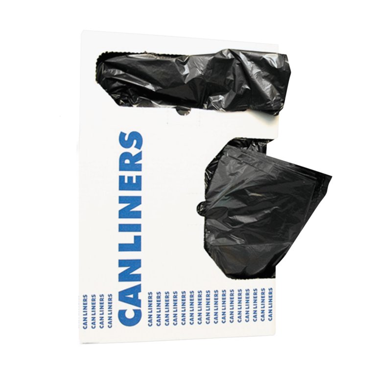 60 Gallon Black Repro Trash Bags - 2 Mil