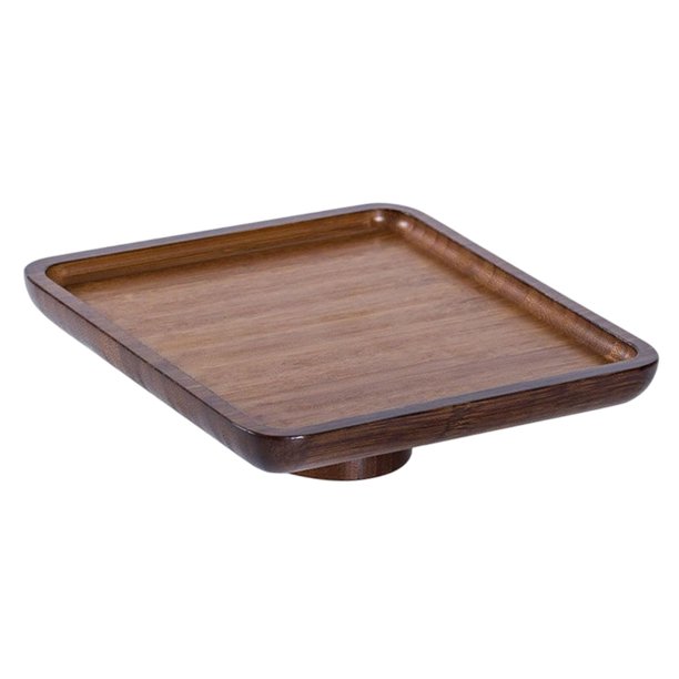 Soporte para tartas de madera de bambú, tabla de quesos versátil para fiestas de catering Marrón 15x15x6cm