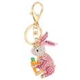 thumbnail image 4 of Llavero de conejo Jadeshay de Metal con colgante de Conejito con incrustaciones, 4 of 8
