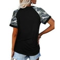 thumbnail image 7 of ZTTD Women Camouflage Print Crew Neck Short Sleeve Colorblock T Shirt Top, 7 of 7