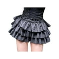 thumbnail image 1 of Gupgi Summer Layered Ruffles Shorts for Women Sweet Bloomers Solid Color Elastic Waist Skirt Short Pants, 1 of 6