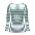 thumbnail image 4 of Clearance Clothes YOTAMI Long Sleeve Fashion Tops for Women Trendy 2024 Striped Print Crew Neck Loose Clothes Clearance Green, 4 of 4