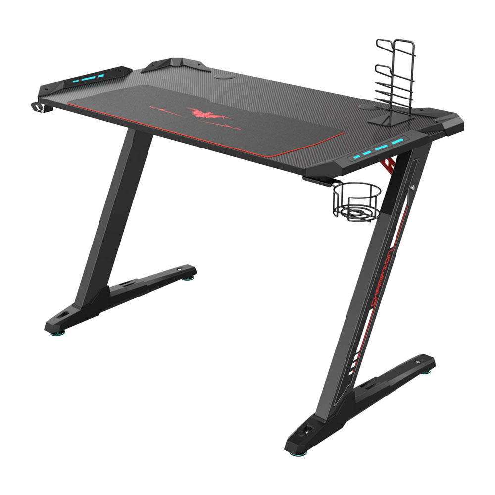 Offex Office Z Shaped Computer Gaming Desk Black