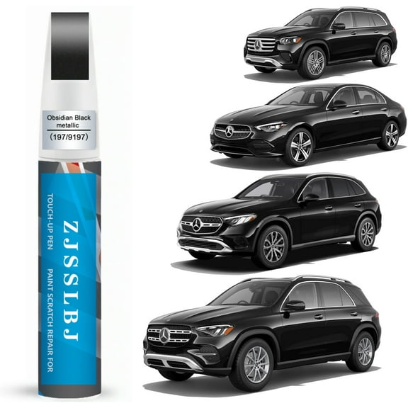 Car Touch Up Paint(Obsidian Black Metallic(197/9197)) for Mercedes-Benz, Car Paint Scratch Repair Kit, Quick & Easy Solution to Repair, 2 in 1 Scratch Remover Pen with Color-Matched