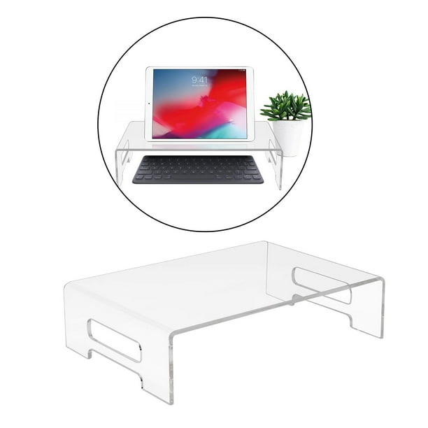 Soporte acrílico para Monitor, para ordenador portátil, soporte de escritorio para ordenador, estante para bandeja de exhibición shamjiam Soporte de monitor