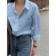 thumbnail image 2 of Blusa De Manga Larga Con Bolsillo Y Hombros Caídos Celeste, 2 of 18