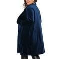 thumbnail image 3 of Agnes Orinda Women's Plus Size Long Cardigan Open Front Velvet Blazer Jackets 2X Dark Blue, 3 of 6