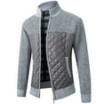 thumbnail image 4 of jsaierl Cardigan Sweaters for Men Knit Mock Neck Full Zip Outwear Long Sleeve Patchwork Slim Sweater Jacket, 4 of 4