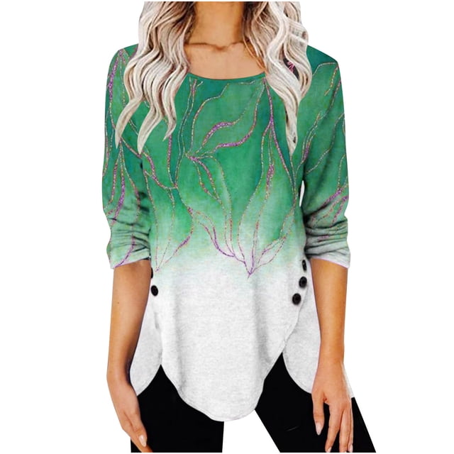 Tops Para Mujer Blusa Casual Elegante Camisas de Manga Larga Otoño Impreso A La Moda Cómoda Camiseta Suelta S Odeerbi ODB170179