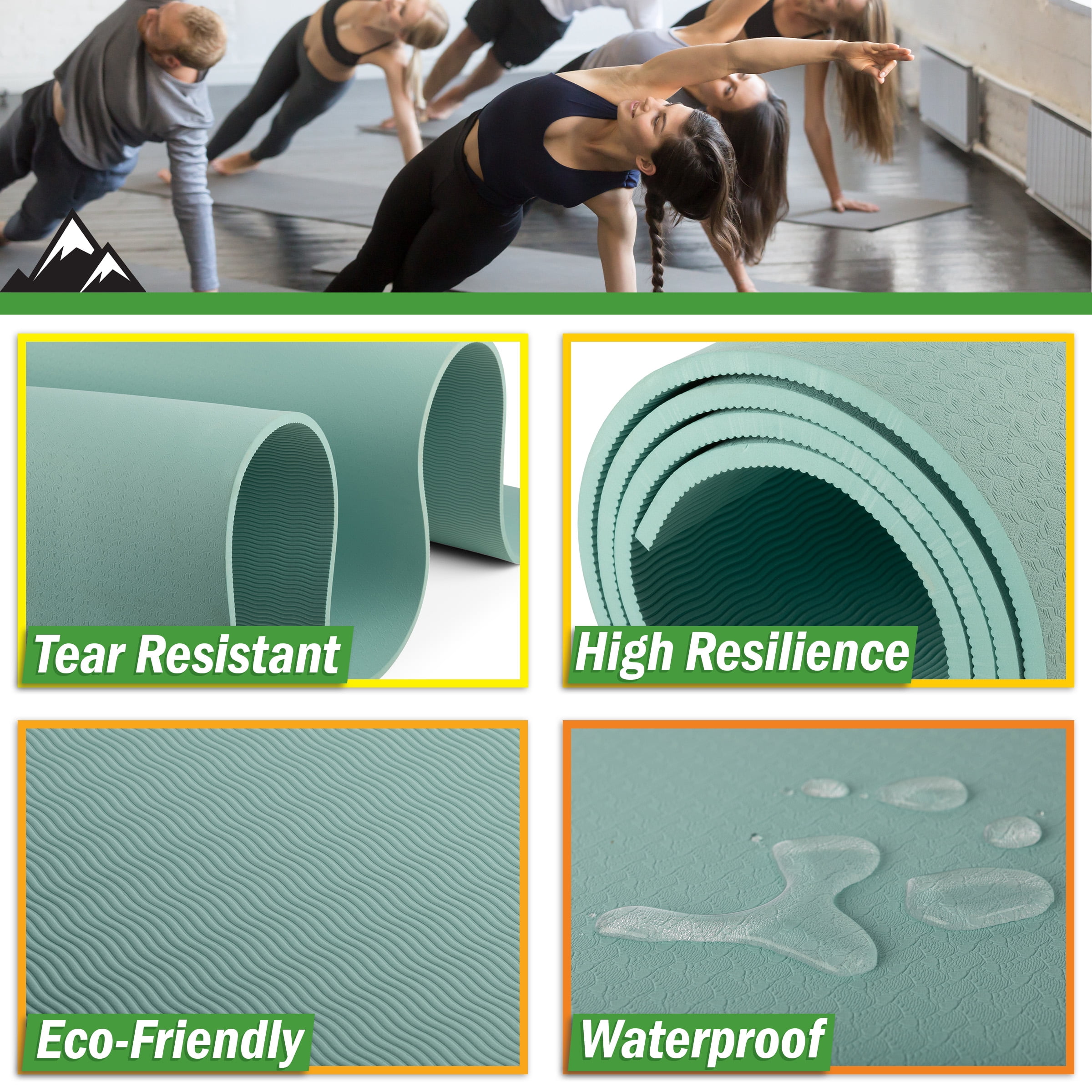 6 x 4 Large Yoga Mat - Mint