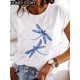 thumbnail image 3 of Top básico con estampado de mariposa de libélula explosiva para mujer, Camiseta holgada de manga corta con cuello redondo, camiseta de gran tamaño, ropa para mujer, 3 of 5