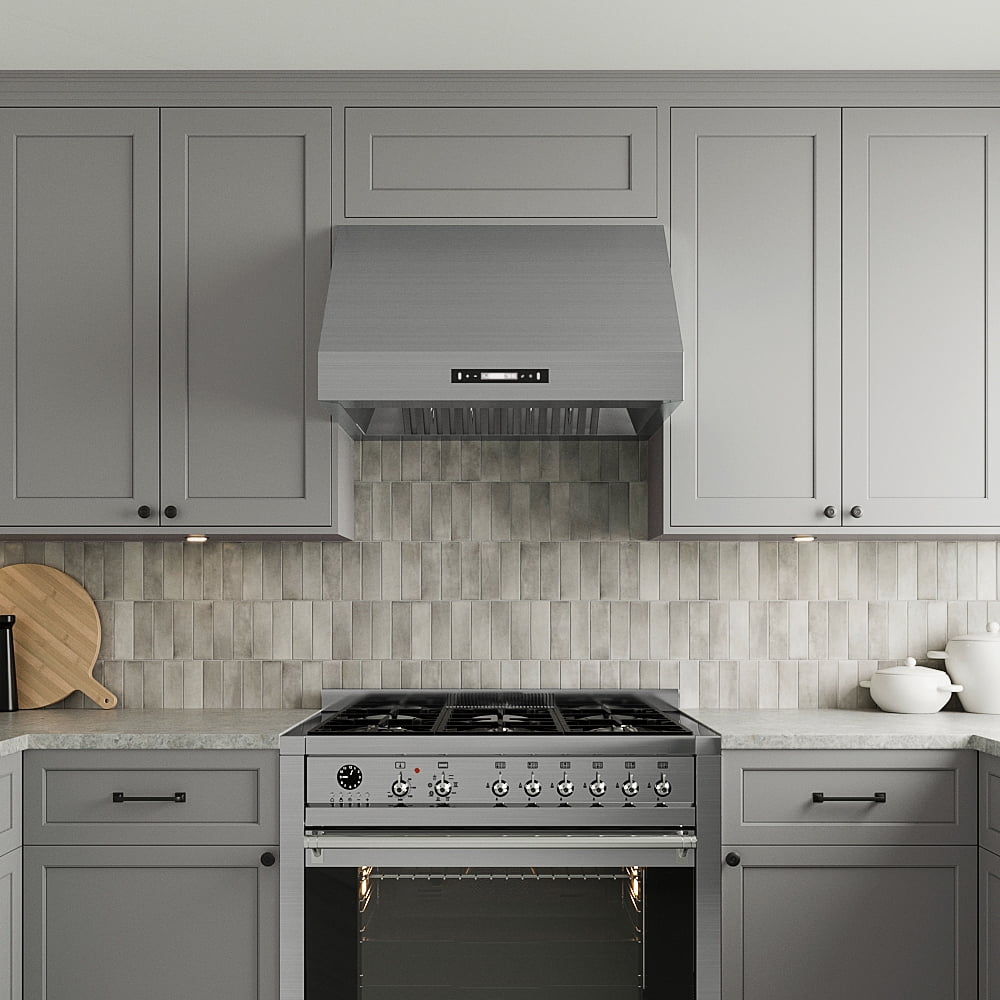 Streamline 30 in. Diveria Ducted Undermount 350 CFM Range Hood in Brushed Stainless Steel with Baffle Filters, Touchpad Control, LED Light