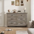 thumbnail image 3 of EastVita Modern 6 Dresser for Bedroom 47 inch Wide Drawer Dresser with Storage Freestanding Wooden Closet Storage Chest for Living Room Bedroom Entryway, 3 of 7