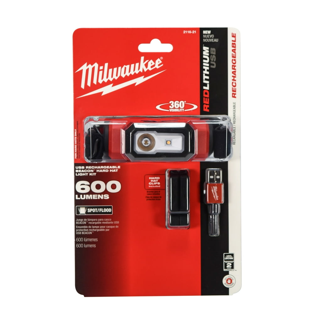 Milwaukee 600 Lm LED USB Rechargeable 360° Visibility Hard Hat Headlamp