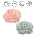 thumbnail image 4 of 2pcs Waterproof Bathing Hat Elastic Shower Caps Double Layer Bathing Hair Cover, 4 of 8